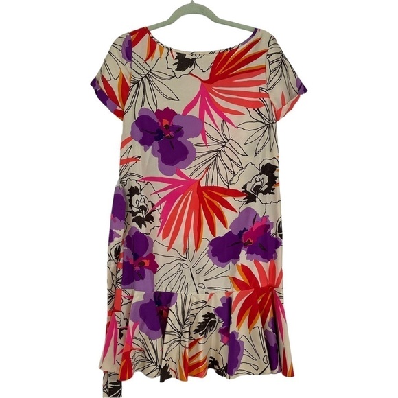 Kate Spade Y2K Shift Dress Botanical Floral Print 100% Silk Size 2 - Picture 2 of 6